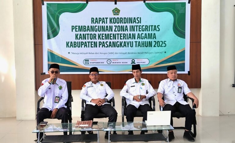 Rapat Koordinasi Zona Integritas Kemenag Pasangkayu Tahun 2025 : Perkuat Komitmen Menuju WBK dan WBBM