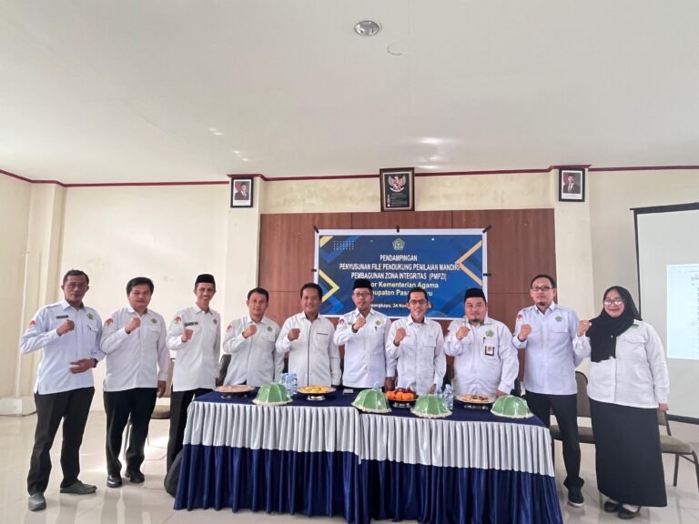 Kemenag Pasangkayu Terima Pendampingan Penyusunan PMPZI dari Tim Kanwil Sulbar