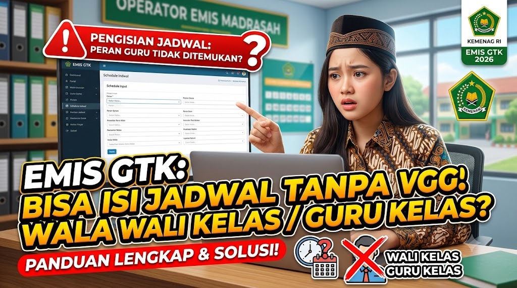 Apakah di EMIS GTK Bisa Isi Jadwal Tanpa Wali Kelas atau Guru Kelas