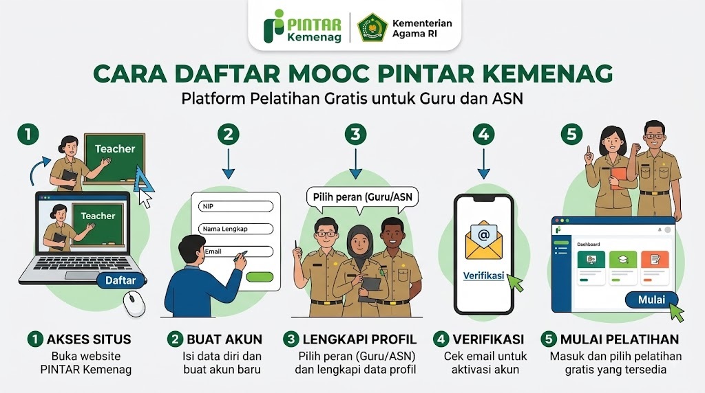 Cara Daftar MOOC Pintar Kemenag, Platform Pelatihan Gratis untuk Guru dan ASN
