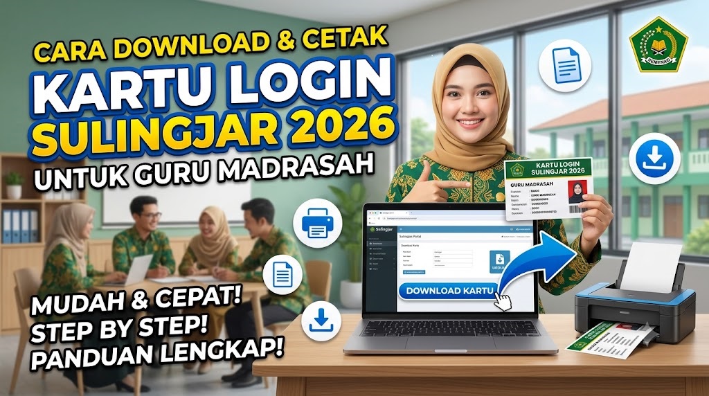Cara Download dan Cetak Kartu Login Sulingjar 2026 untuk Guru Madrasah
