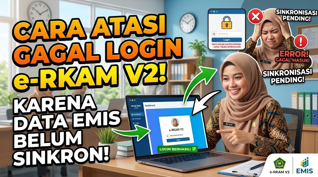 Cara Mengatasi Gagal Login e-RKAM V2 Akibat Data EMIS Belum Sinkron
