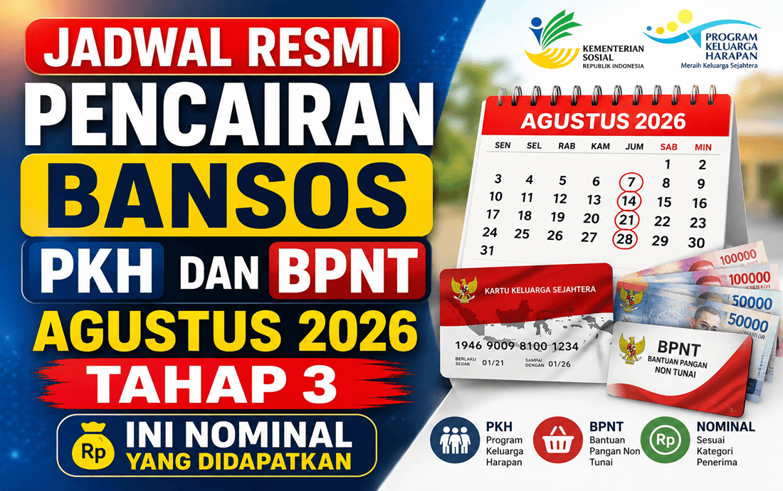 Jadwal Resmi Pencairan Bansos PKH dan BPNT Agustus 2026 Tahap 3, Ini Nominal yang Didapatkan (1) (1)