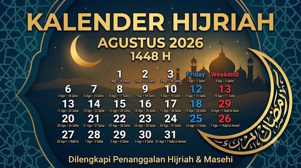 Kalender Hijriah Agustus 2026