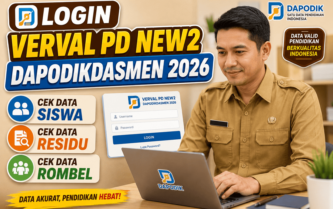 Login Verval PD New2 Dapodikdasmen 2026, Cek Data Siswa, Residu dan Rombel (1)