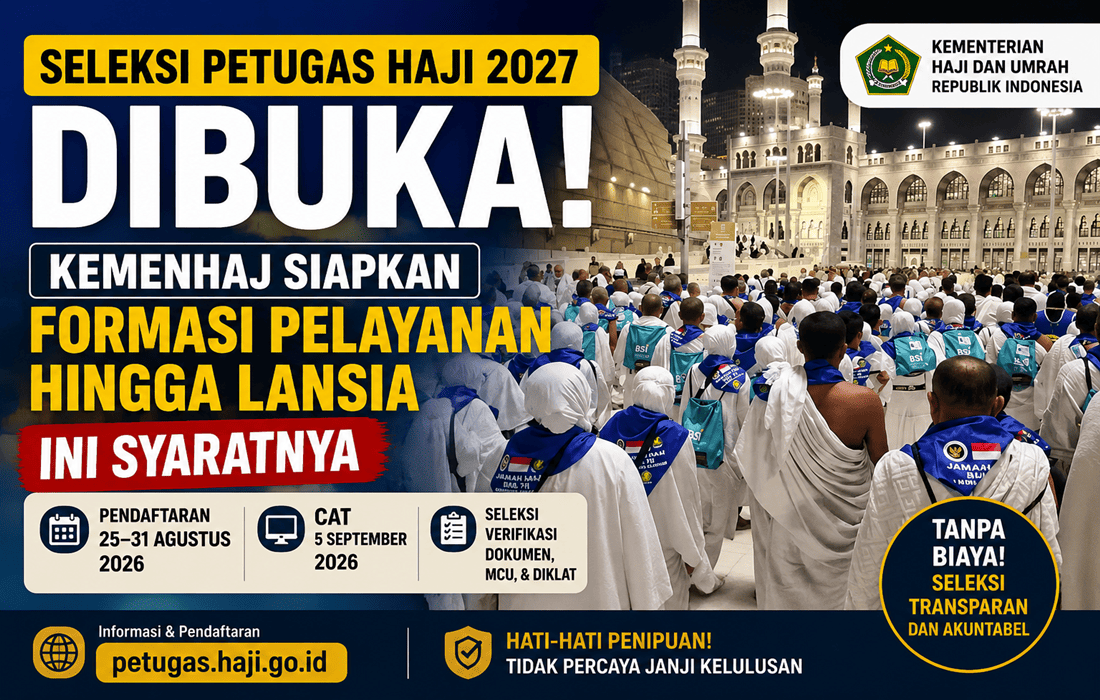 Seleksi Petugas Haji 2027 Dibuka, Ada Formasi Pelayanan hingga Lansia, Ini Syaratnya (1)
