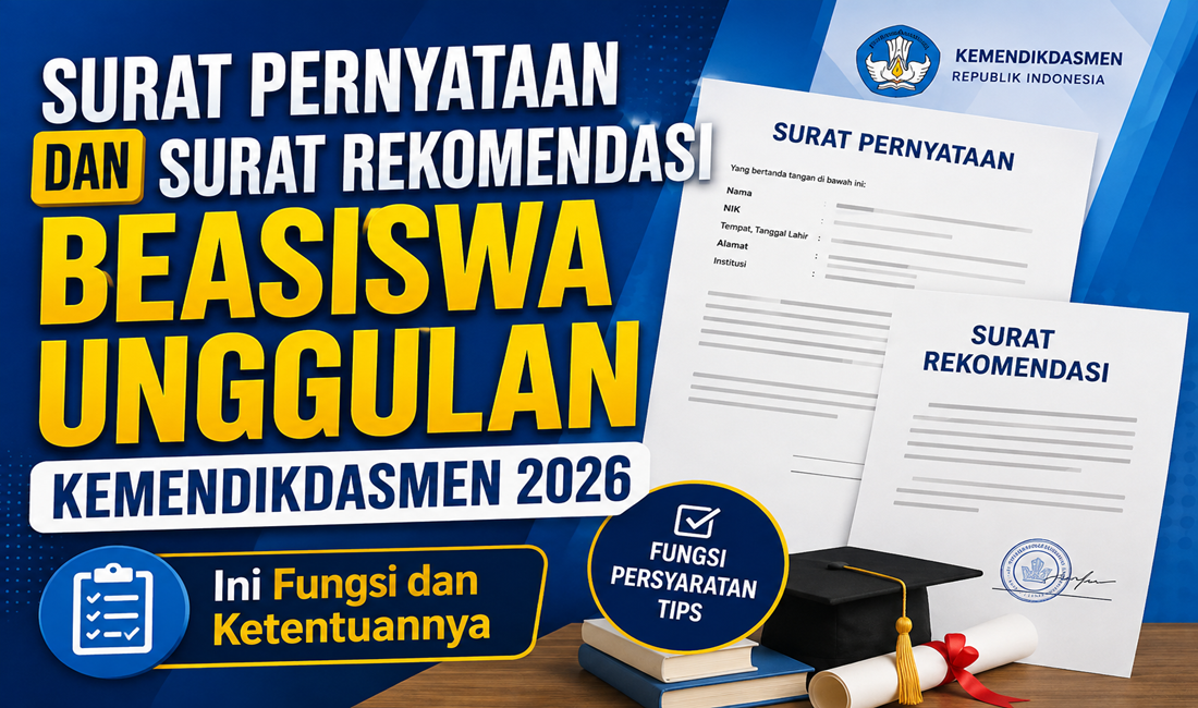 Surat Pernyataan dan Surat Rekomendasi Beasiswa Unggulan Kemendikdasmen 2026, Ini Fungsi dan Ketentuannya