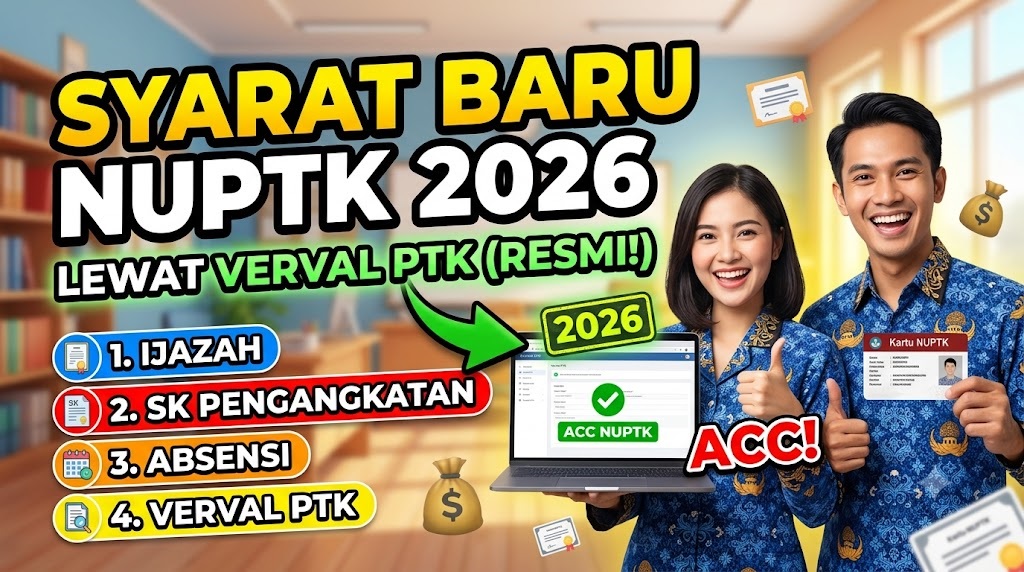 Syarat Terbaru Pengajuan NUPTK Lewat Verval PTK Tahun 2026